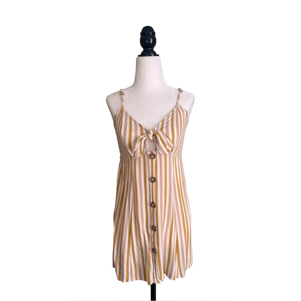 Xhilaration Striped Tie Up Mini Dress Rayon Small